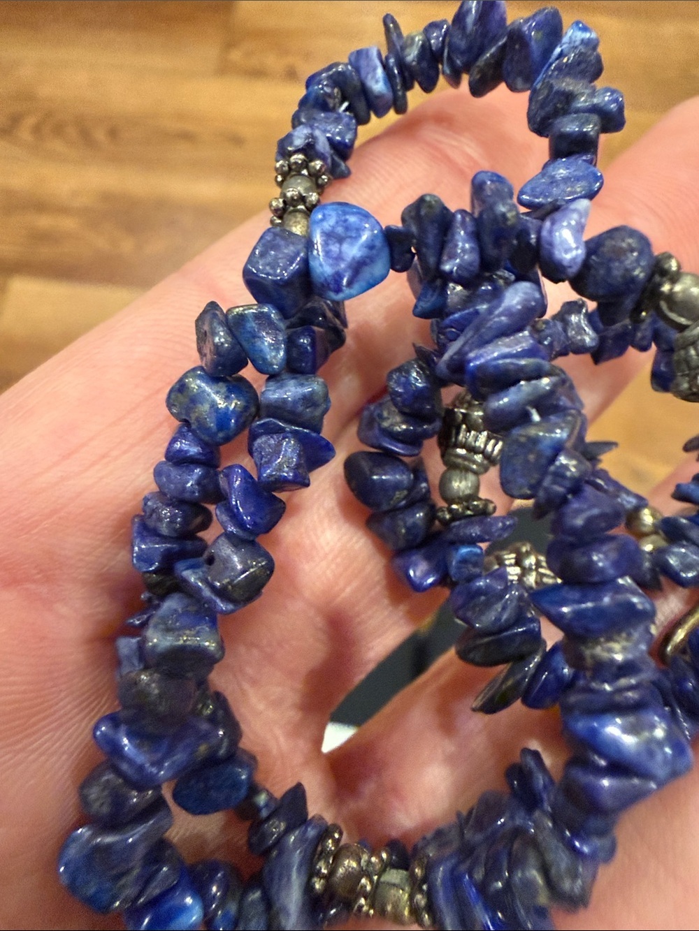 Lapis Chip Bead Necklace - Deep Blue Women's Jewelry - Picture 4 of 4
